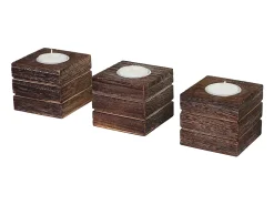 Clearance MCW Portavelas de té Tolve (set de 3), marrón Marru00f3n