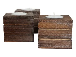 Clearance MCW Portavelas de té Tolve (set de 3), marrón Marru00f3n