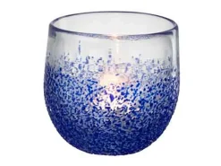 Online J-Line Portavelas de vidrio 11x11x9.5 cm Azul