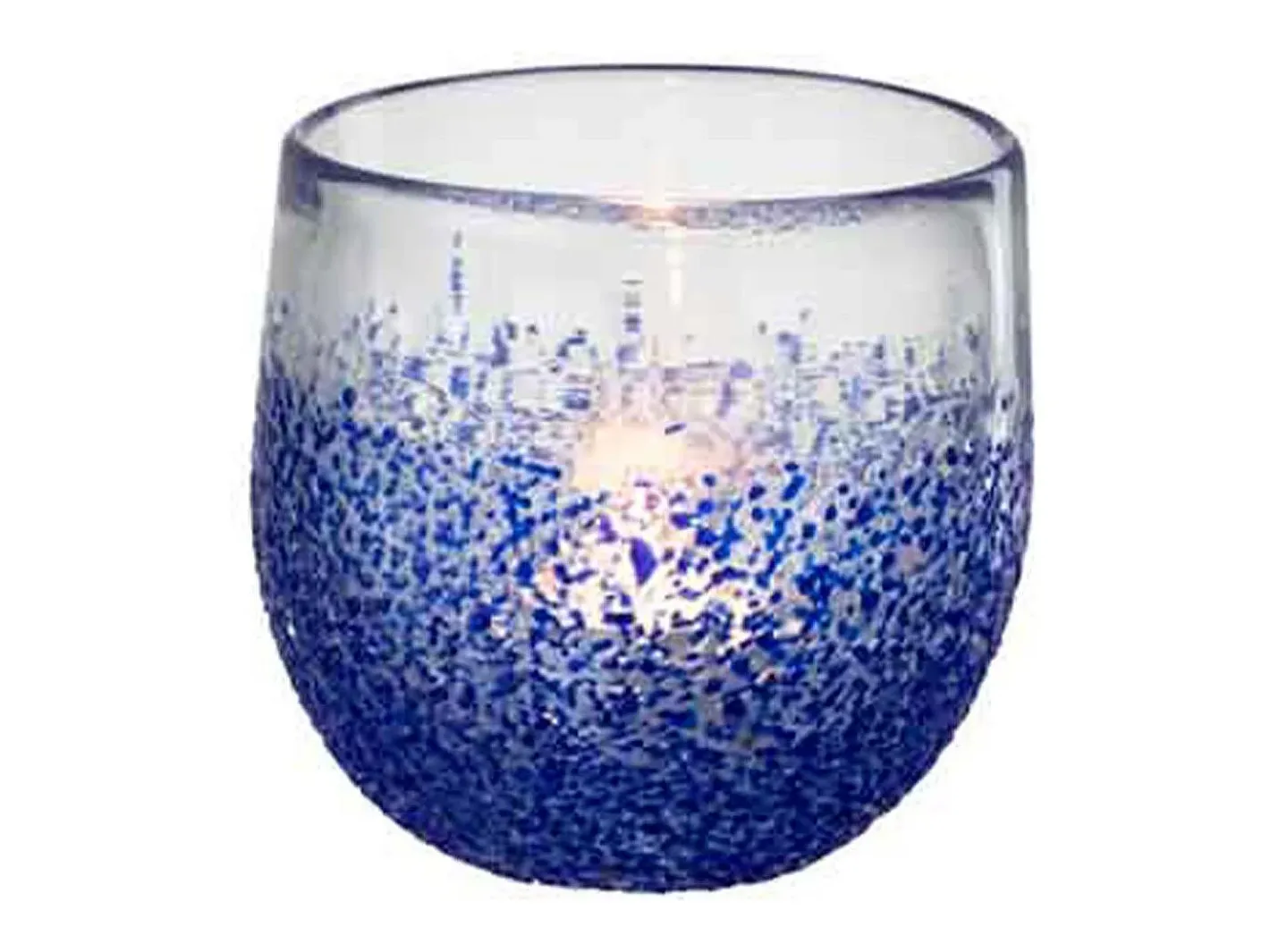 Online J-Line Portavelas de vidrio 11x11x9.5 cm Azul