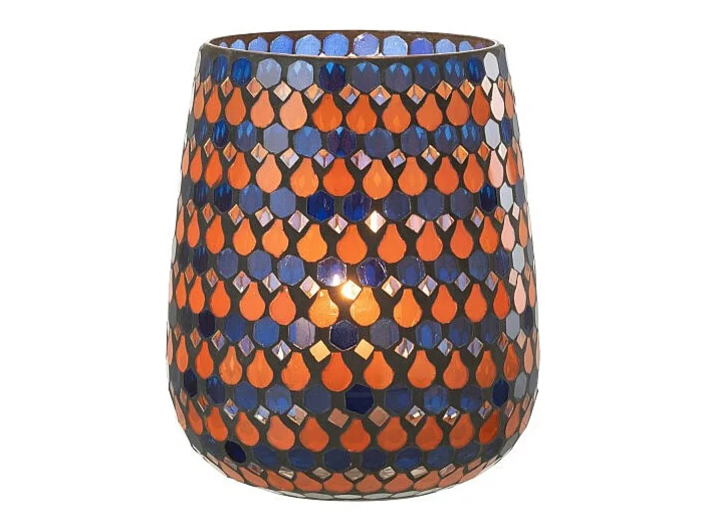 J-Line Portavelas Y Vela-Portavelas de vidrio en forma de gota 17x17x21 cm Azul