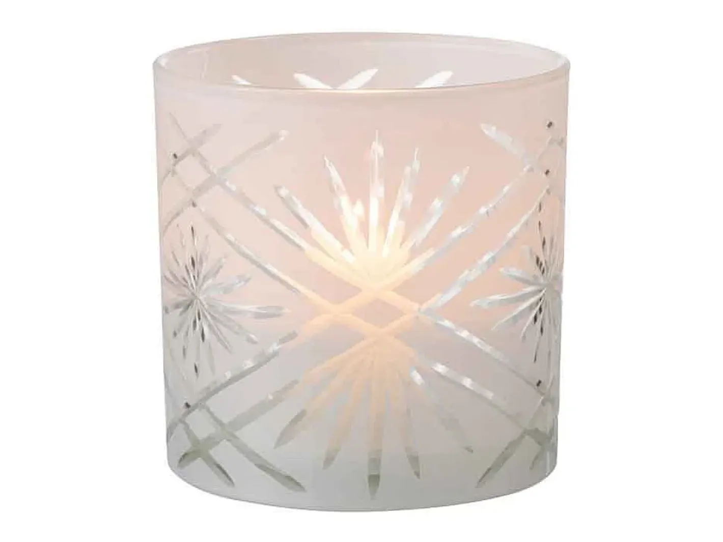J-Line Portavelas Y Vela-Portavelas de vidrio 15x15x15 cm Blanco