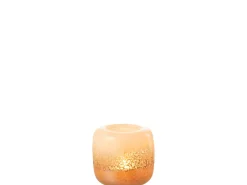 J-Line Portavelas de vidrio marrón y beige de 14x14x13cm Marru00f3n Sale