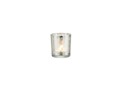 J-Line Portavelas Y Vela-Portavelas de vidrio 7.3x7.3x8 cm Plateado