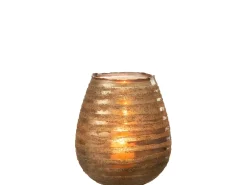J-Line Portavelas línea redondo cristal marrón Alt. 23 cm Marru00f3n Sale