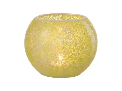 Outlet J-Line Portavelas mosaicos redondo cristal Alt. 17 cm Amarillo