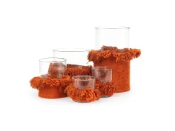 Discount Bazar Bizar Portavelas Oh My Gee - Terciopelo Óxido - M Terracota