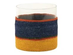 Online J-Line Portavelas redondo de vidrio 20x20x20 cm Multicolor