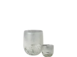 Hot J-Line Portavelas scavo cristal Alt. 22 cm Gris