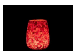 Sale J-Line Portavelas triangular de vidrio 12.5x12.5x16 cm Rosa