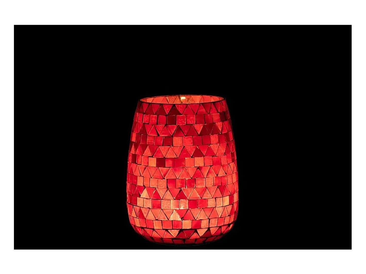 Sale J-Line Portavelas triangular de vidrio 12.5x12.5x16 cm Rosa