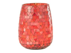 Sale J-Line Portavelas triangular de vidrio 12.5x12.5x16 cm Rosa