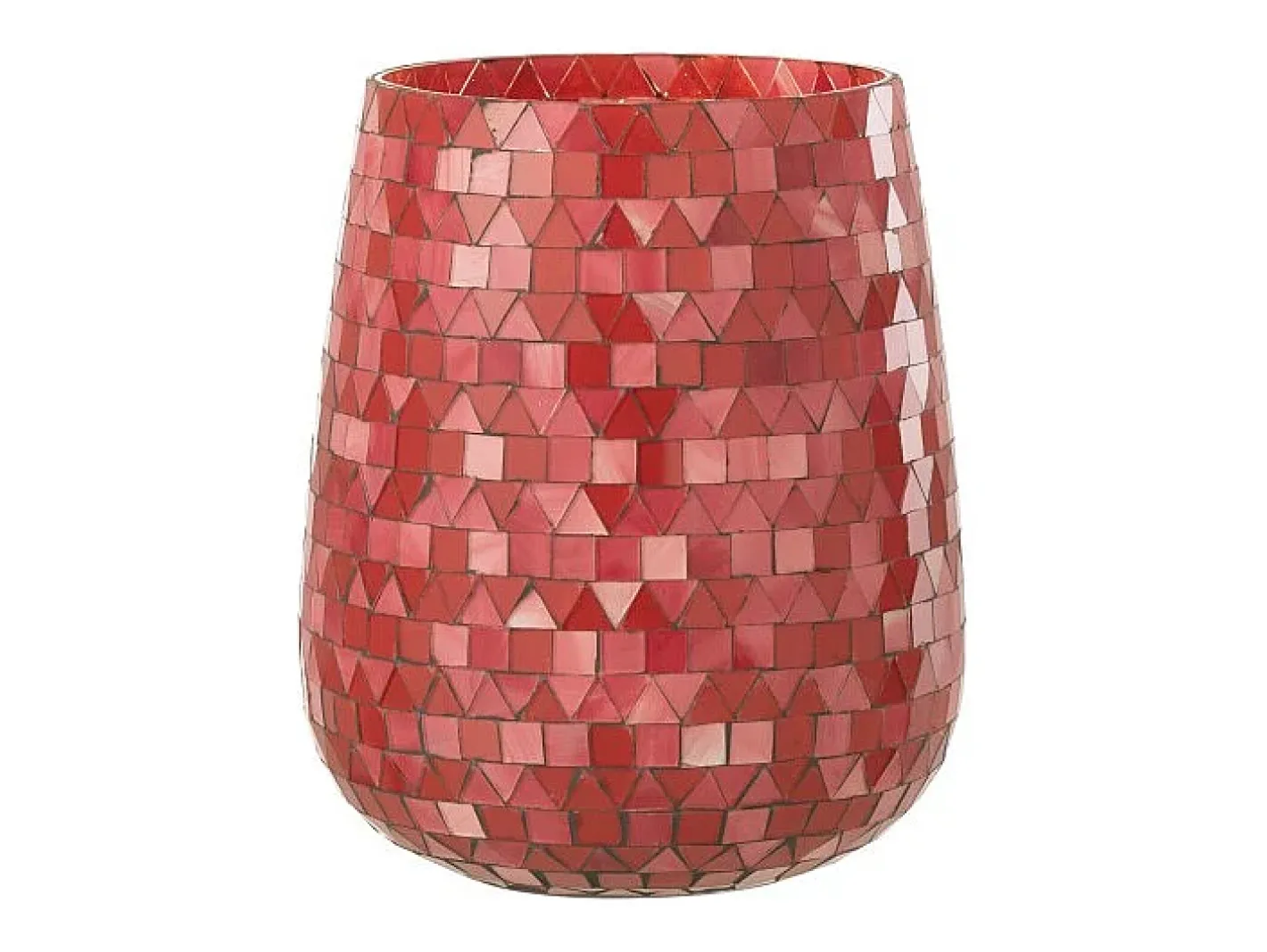 J-Line Portavelas Y Vela-Portavelas triangular de vidrio 17x17x21 cm Rosa