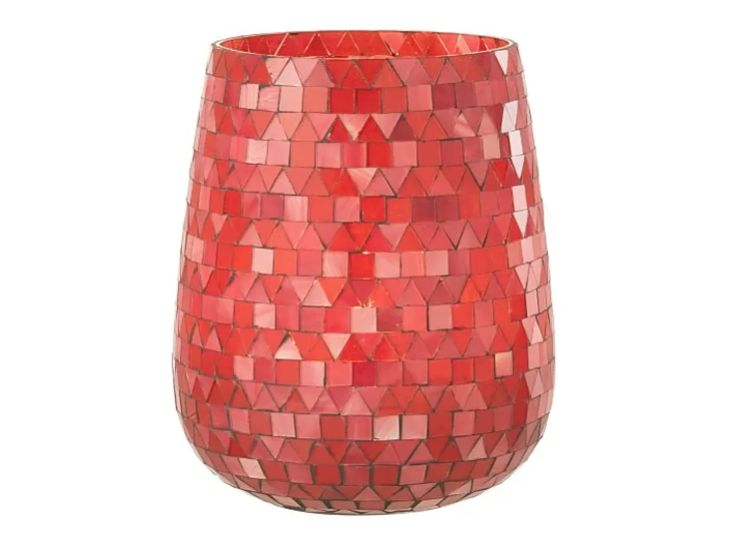 J-Line Portavelas Y Vela-Portavelas triangular de vidrio 17x17x21 cm Rosa