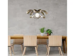 Lámpara Suspendida-Primula - Lámpara colgante de hierro lacado blanco y gris tórtola con cable de acero orientable 4 luces 138 - Ø66 - BL145-4-BT Topo