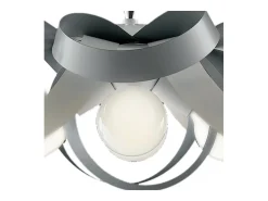 Discount Primula - Lámpara colgante de hierro lacado y gris con cable de acero orientable 4 luces 138 - Ø66 - BL145-4-BG Blanco