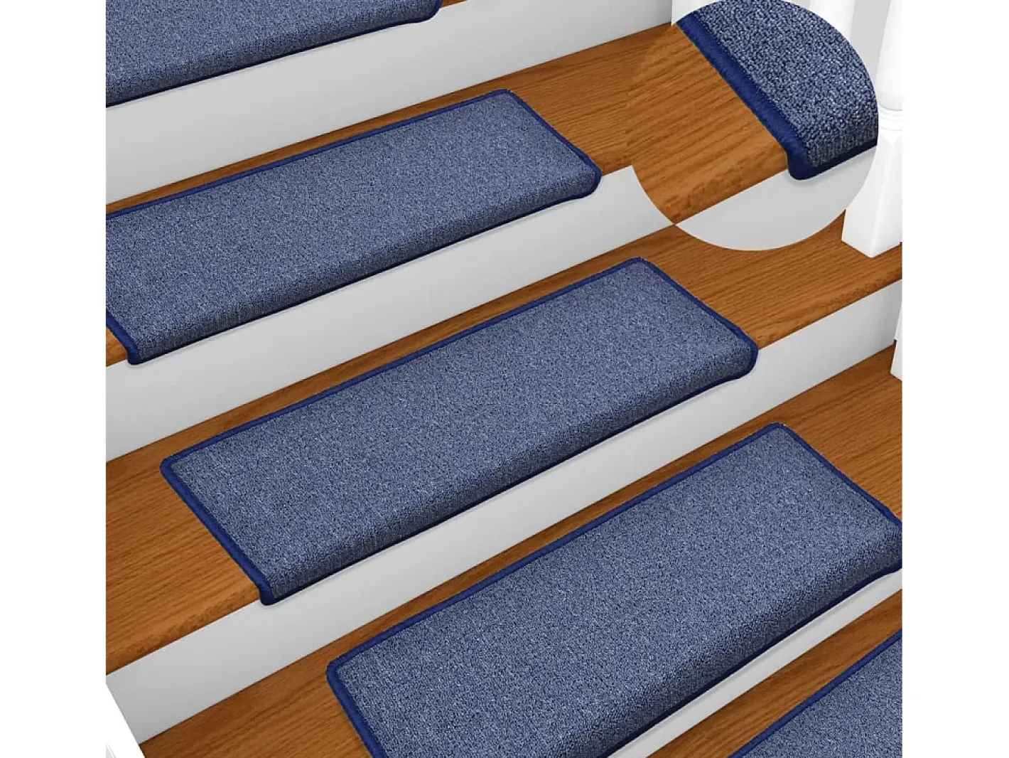 Garden Furniture Alfombra De Pasillo-Prolenta Premium - Alfombras de peldaños de escalera 15 uds 65x21x4 cm Azul