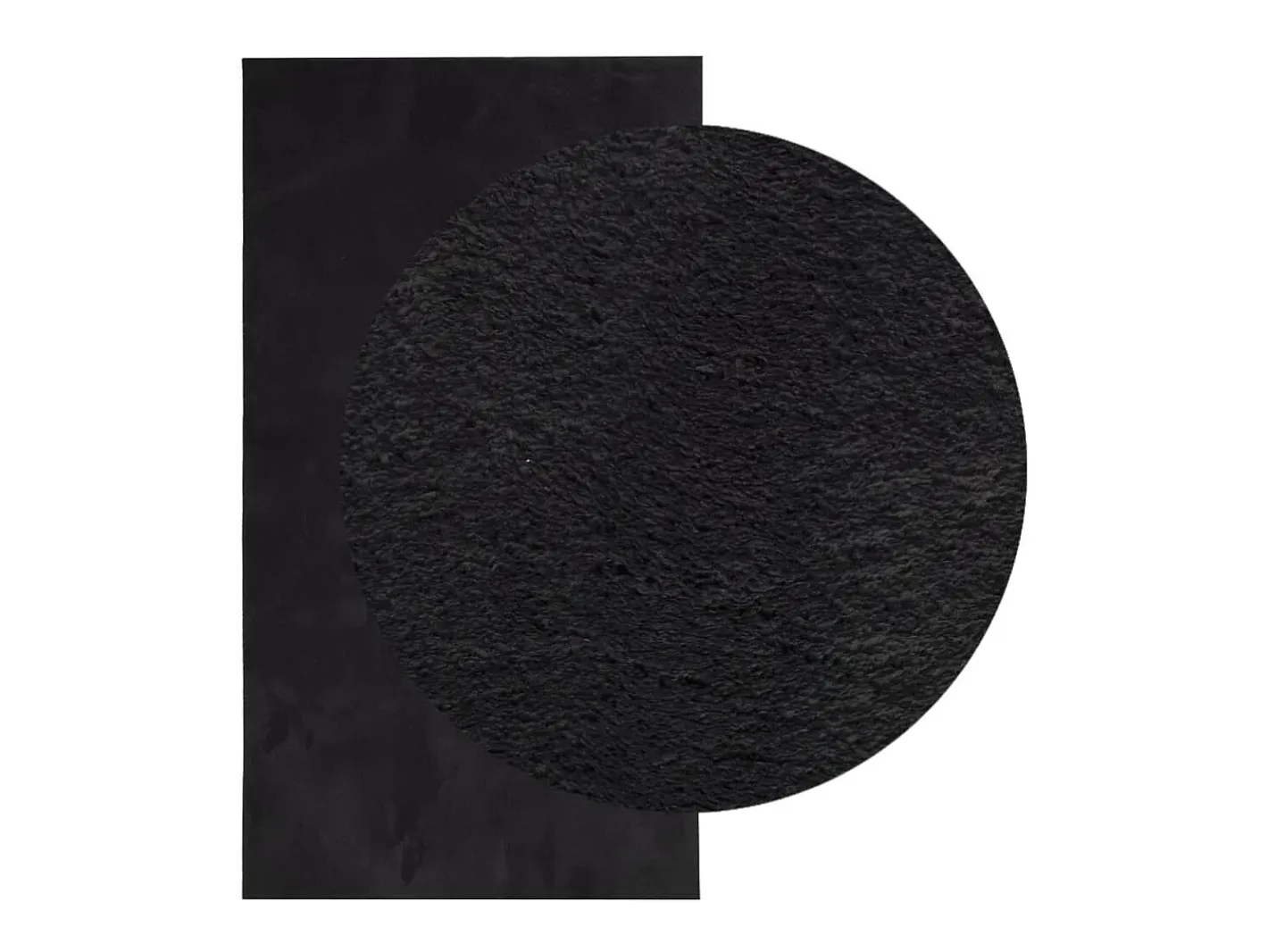 Garden Furniture Prolenta Premium - Alfombra de pelo corto suave lavable HUARTE 80x150 cm Negro Discount