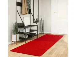 Garden Furniture Prolenta Premium - Alfombra de pelo corto suave lavable HUARTE 80x250 cm Rojo Discount