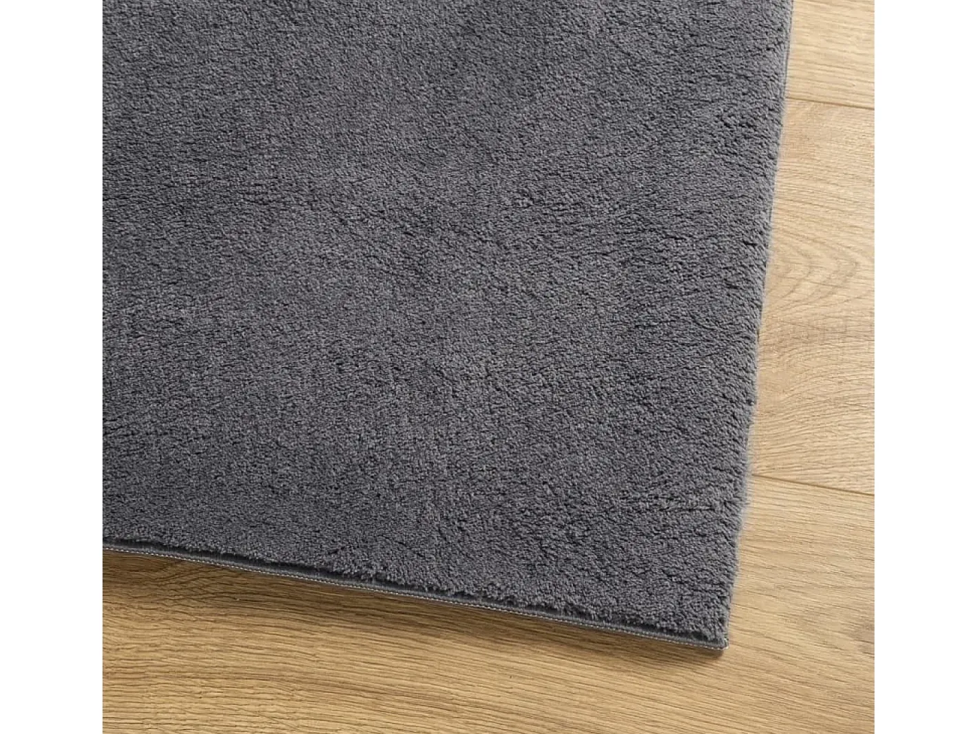 Garden Furniture Prolenta Premium - Alfombra de pelo corto suave lavable HUARTE antracita 120x120cm Gris antracita Discount