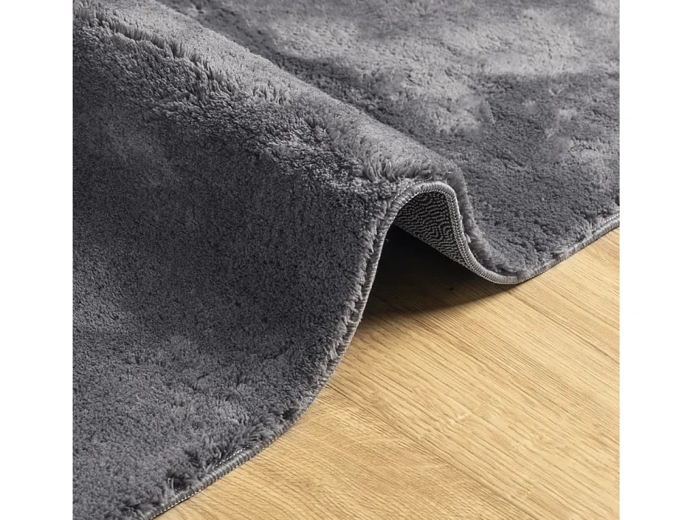 Garden Furniture Prolenta Premium - Alfombra de pelo corto suave lavable HUARTE antracita 120x120cm Gris antracita Discount