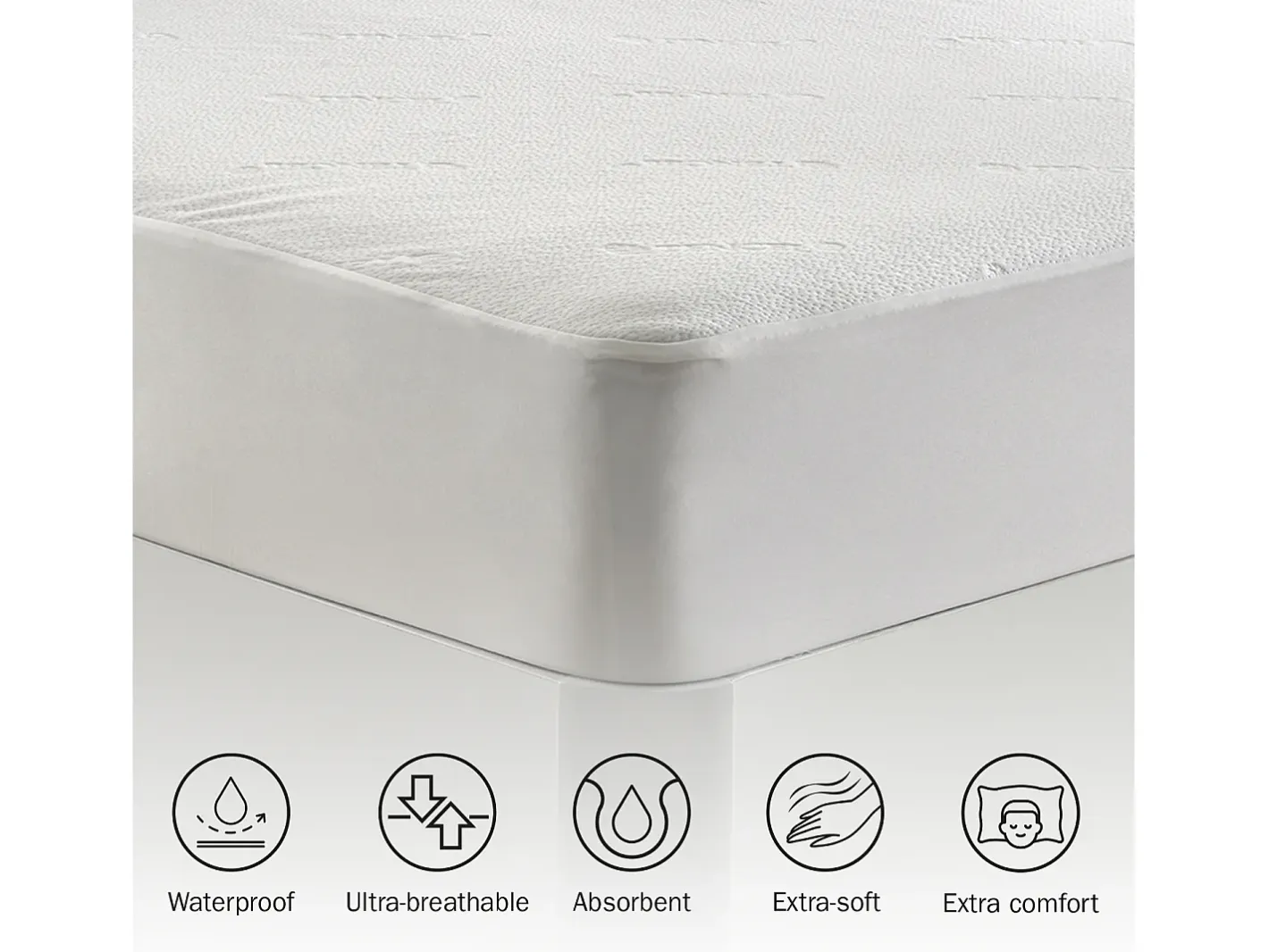 PIKOLIN Ropa De Cama-Protector Colchón Hotel 140x196cm| HOME| Extra suave| 32cm Blanco