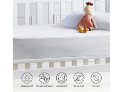 PIKOLIN Ropa De Cama-Protector colchón TENCEL™ impermeable 60x120cm Blanco