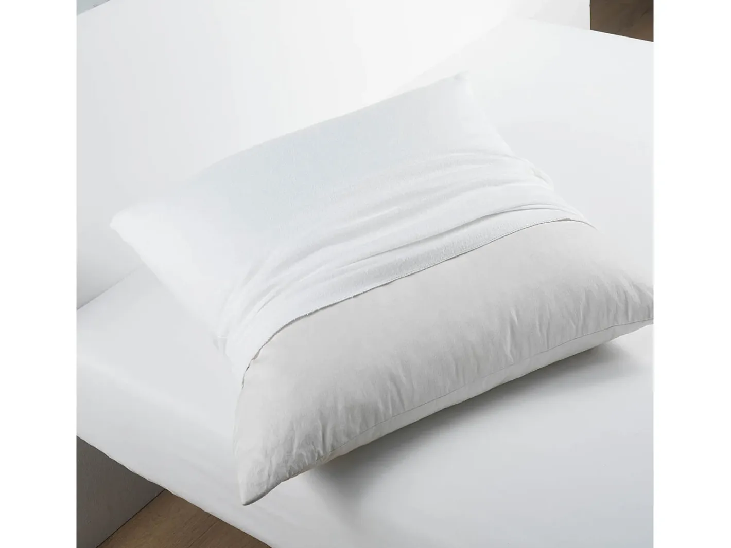 Hot Douceur d'intérieur Protector de almohada Molleton "Molly" Blanco