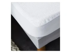 Ropa De Cama-Protector de colchón de rizo SWEETNIGHT SIMON 90x190/200 cm impermeable y transpirable Blanco