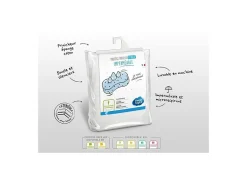 Ropa De Cama-Protector de colchón de rizo SWEETNIGHT SIMON 90x190/200 cm impermeable y transpirable Blanco