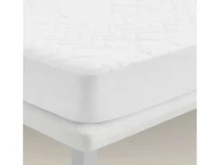 PIKOLIN Ropa De Cama-Protector de colchón 150x196cm| HOME| 100% Algodón| Hasta 32cm Blanco