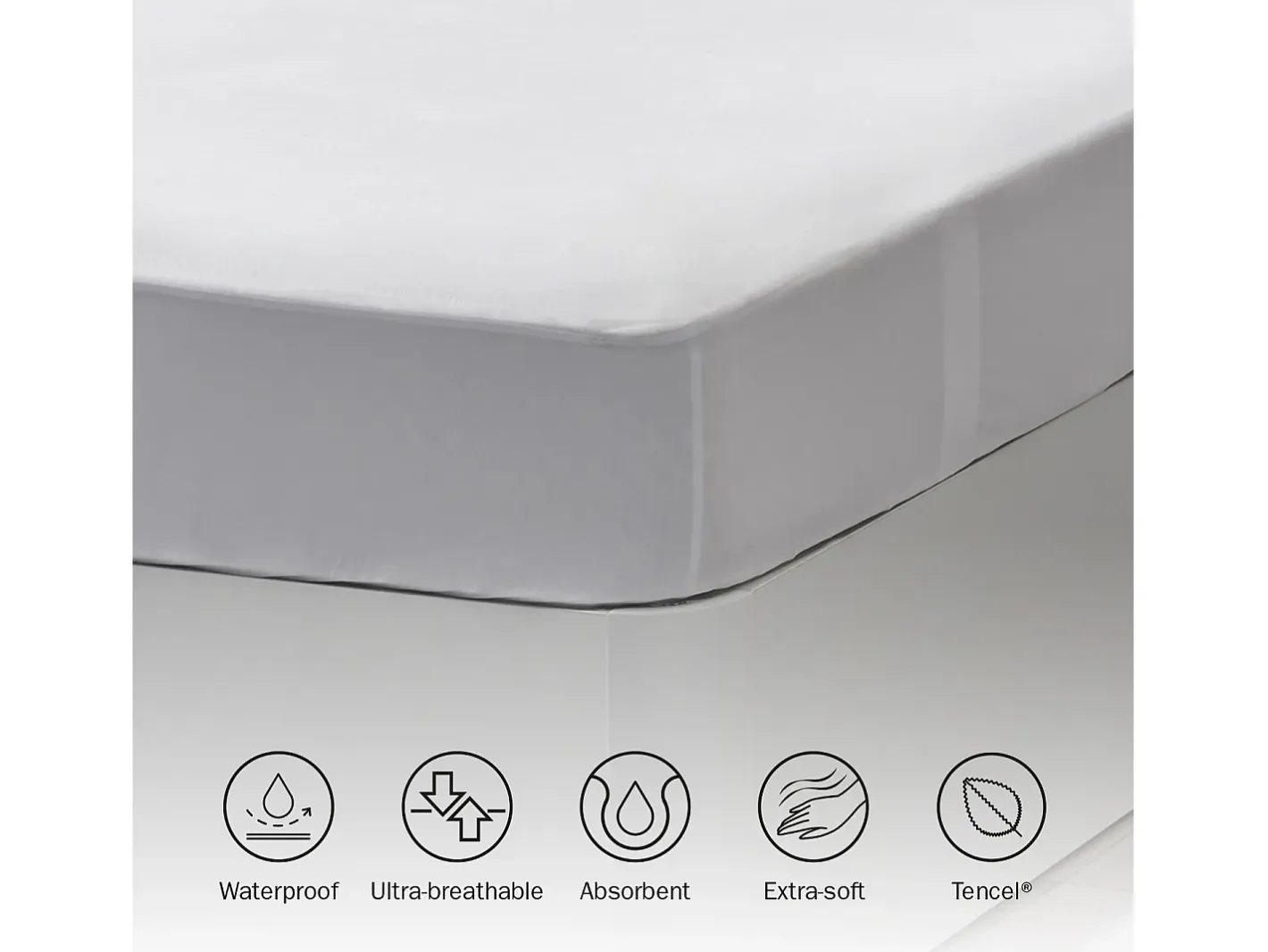 PIKOLIN Ropa De Cama-Protector de colchón 80x196cm| HOME| Impermeable| Hasta 32cm Blanco