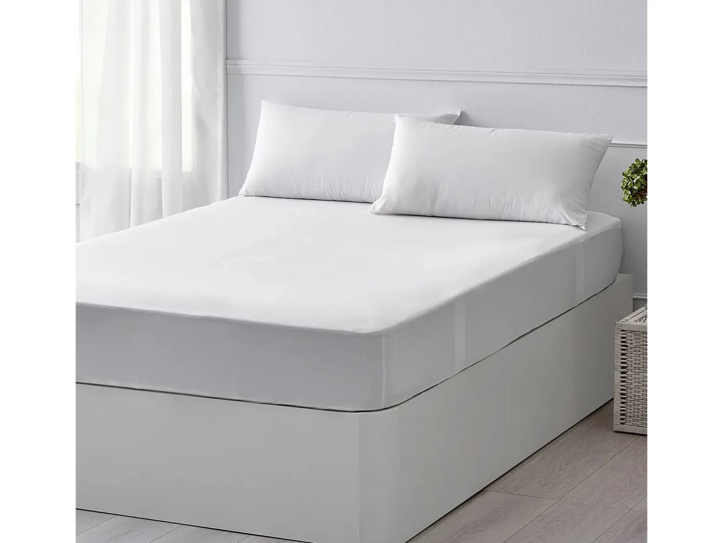 PIKOLIN Protector de colchón 80x196cm| PKH Essential| Impermeable| Hasta 32cm Blanco