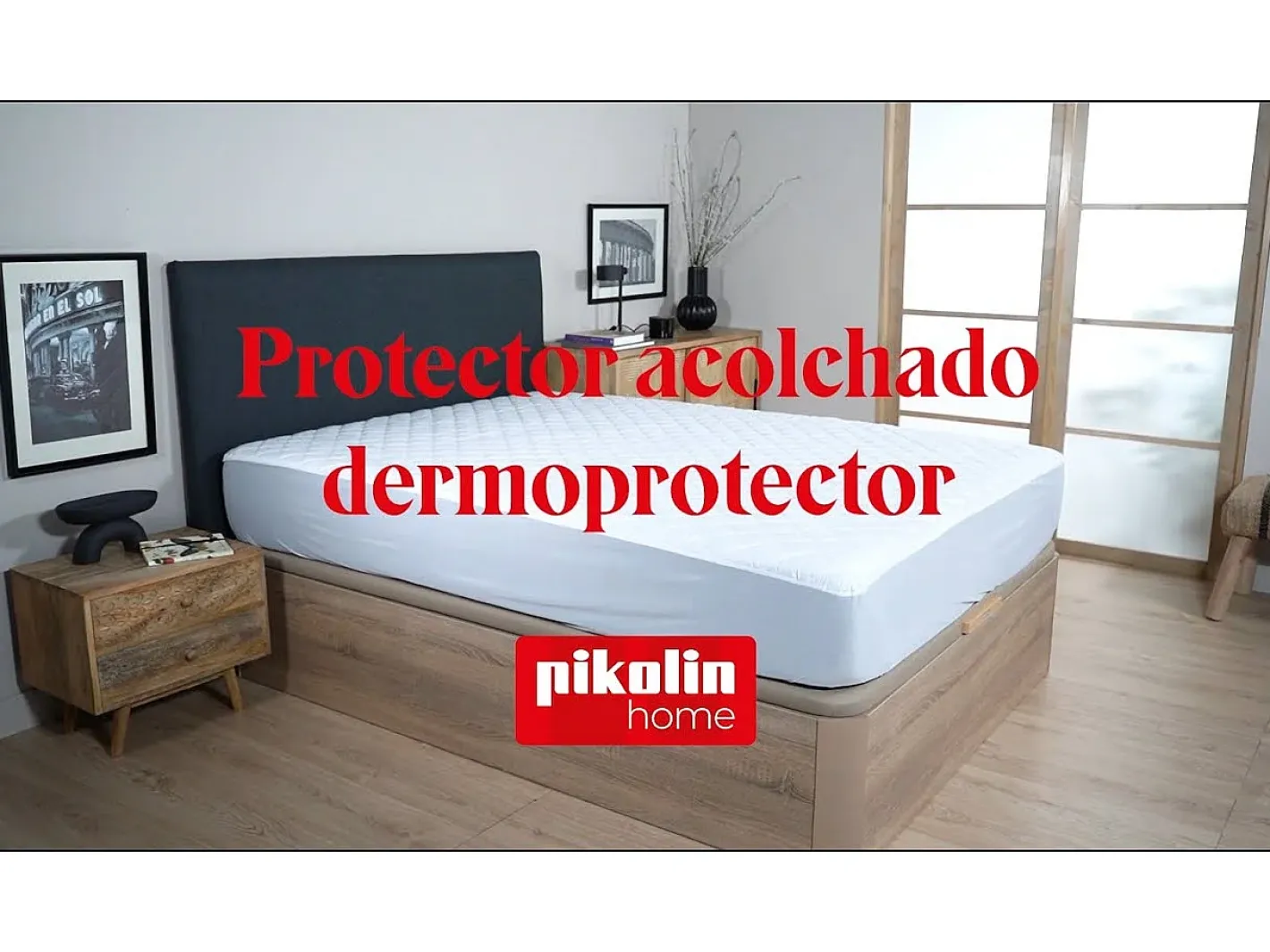 PIKOLIN Ropa De Cama-Protector de colchón 135x196cm| HOME| Aloe Vera| Hasta 32cm Blanco