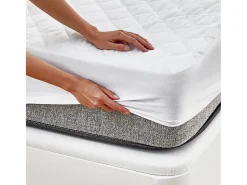 PIKOLIN Ropa De Cama-Protector de colchón 135x196cm| HOME| Aloe Vera| Hasta 32cm Blanco