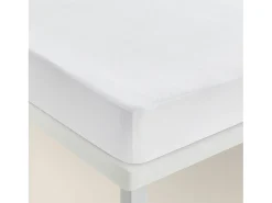 PIKOLIN Ropa De Cama-Protector de colchón 135x196cm| HOME| Algodón Rizo| 32cm Blanco