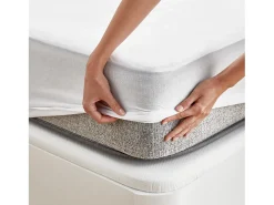 PIKOLIN Ropa De Cama-Protector de colchón 135x196cm| HOME| Algodón Rizo| 32cm Blanco