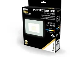 7H SEVENON Iluminación Exterior-Proyector LED 10W Ultraslim de Exterior IP65 Orientable 4000K 30000H 7hSevenOn Blanco
