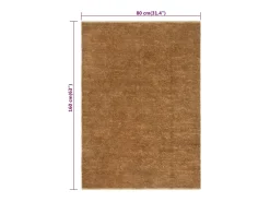 Garden Furniture Qarlan Alfombra de nudo hecha a mano yute y algodón 80x160 cm Marru00f3n Online