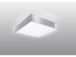 Sollux Lighting Plafón-Quadrato Incasso Grigio Chiaro 25cm E27 Empotrado Cuadrado Claro 25cm E27 Gris