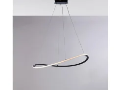 Lámpara Suspendida-Raky - Lámpara colgante negra LED CCT, aluminio lacado, mando a distancia y cables ajustables Ø70 Negro