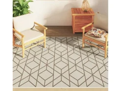 Garden Furniture Alfombra De Salón-Ralph Alfombra interior exterior antideslizante pelo corto 160x230 cm Beige