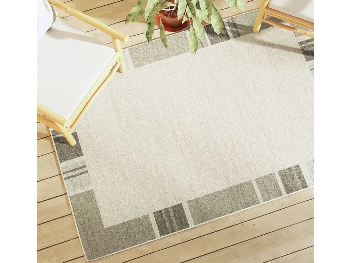Garden Furniture Ralph Alfombra interior exterior antideslizante pelo corto 120x180 cm Topo Clearance