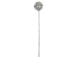 J-Line Rama con bola de plástico plateada con strass de 68 cm de altura Plateado