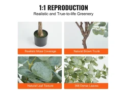 Online Árbol Artificial SucceBuy 181 cm, Planta Artificial PE, para Casa Oficina Centros Comerciales Interior Exterior Verde