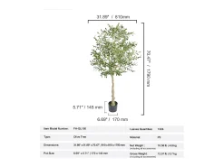 Planta Artificial-Árbol Artificial SucceBuy 179 cm, Planta Artificial PE, para Casa Oficina Centros Comerciales Interior Exterior Verde