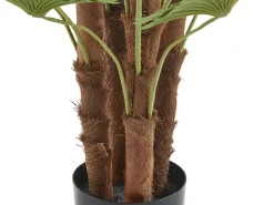 OZAIA Planta Artificial-Árbol artificial tipo palmera con tronco natural RHAPIS Verde