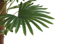 OZAIA Planta Artificial-Árbol artificial tipo palmera con tronco natural RHAPIS Verde