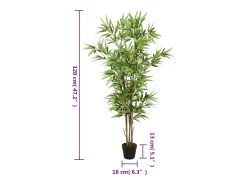 Árbol de bambú artificial con 552 hojas 120 cm ES497722 Verde Clearance