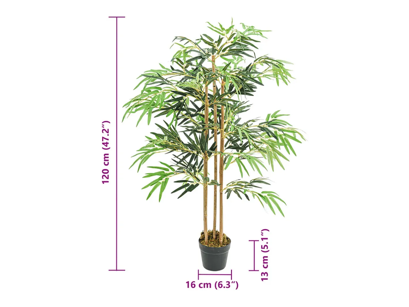Árbol de bambú artificial con 730 hojas 120 cm ES140567 Verde Discount